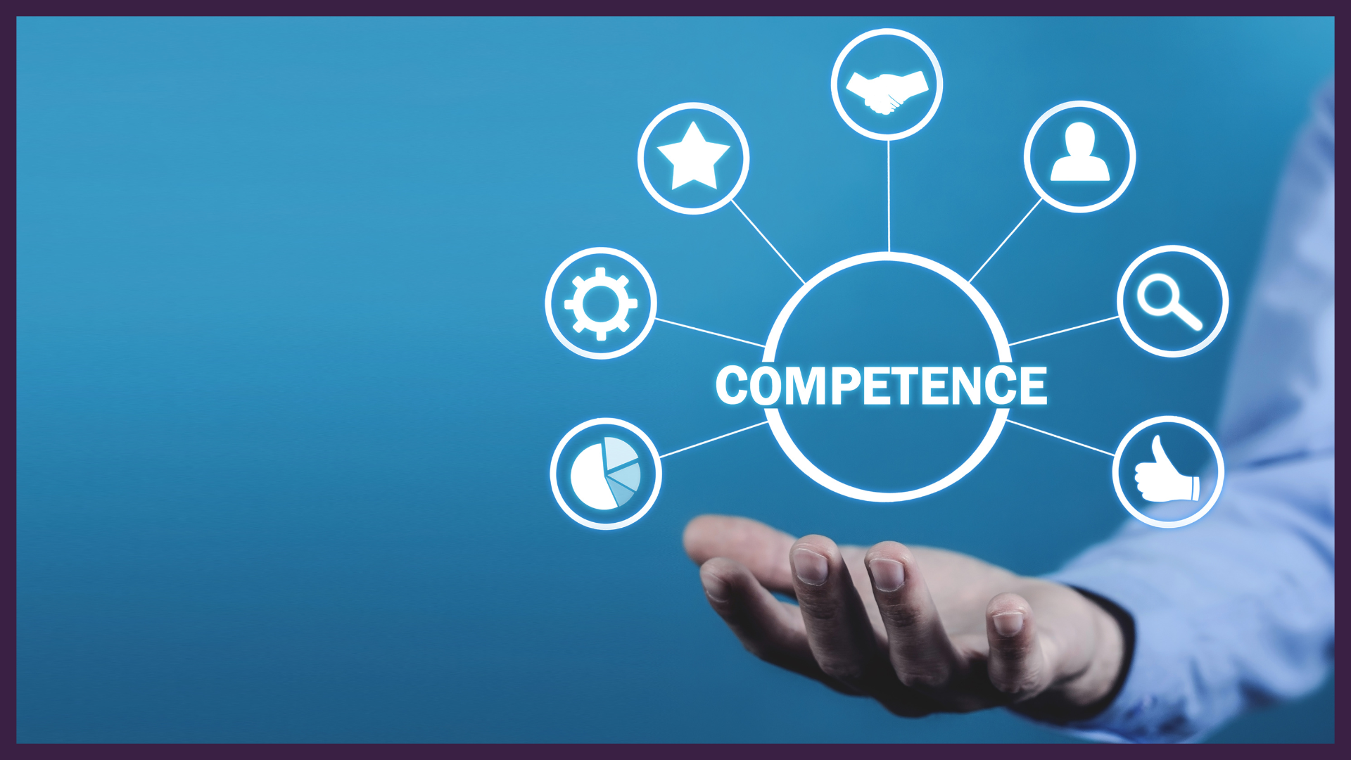 Hand reaching out with the word competence above