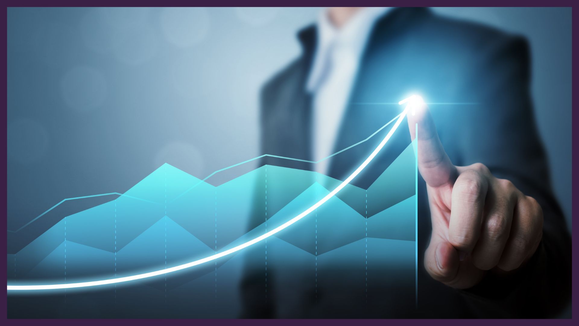 Person showing growth on a digital chart